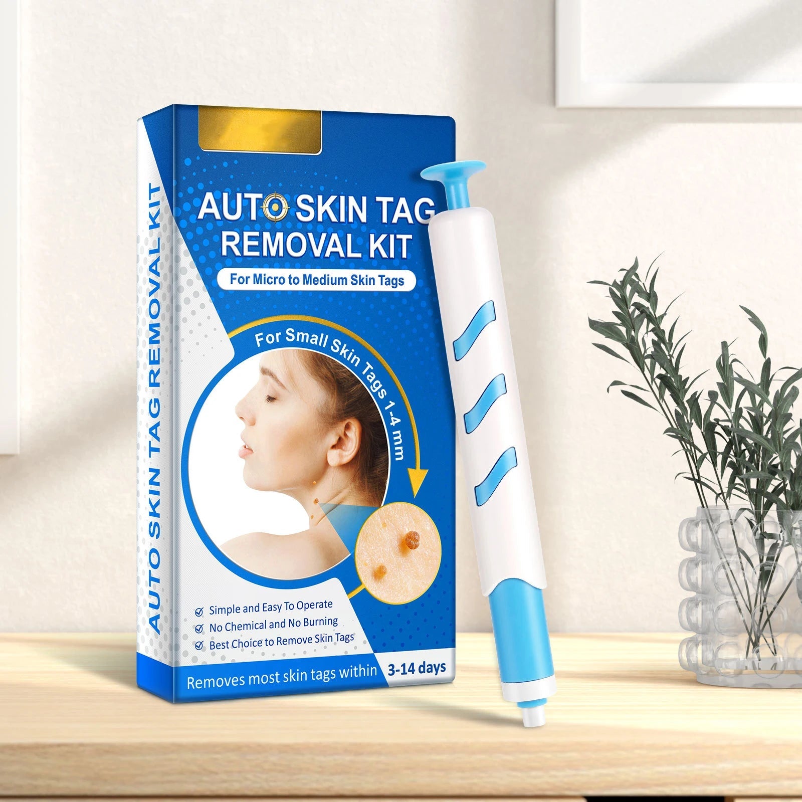 Home Use Painless Safe Skin Tag Mole Wart Spot Removal Equipment for Smooth Skin Wart Remover Eyelid Lifting Acne Treatment Pen - Ammpoure