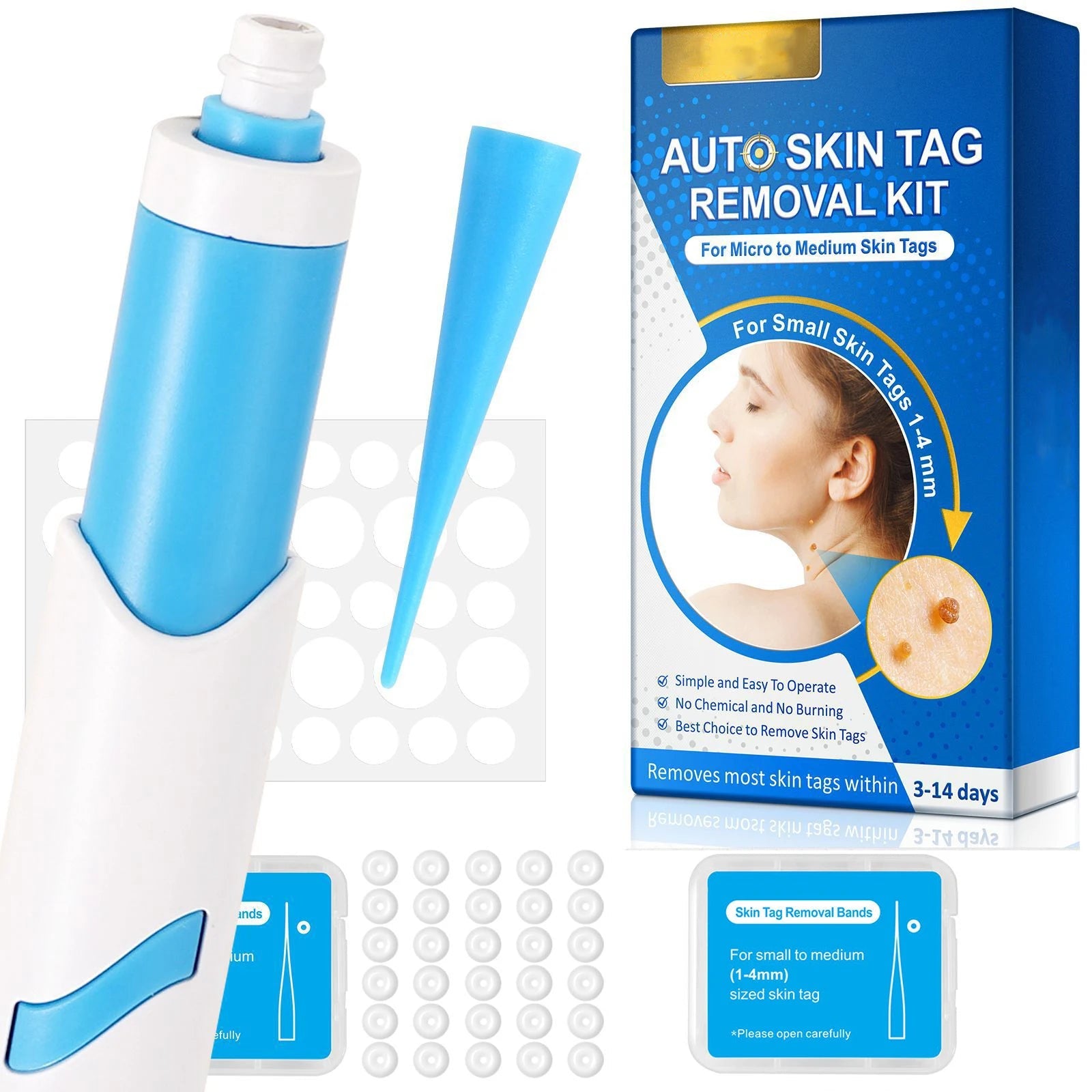 Home Use Painless Safe Skin Tag Mole Wart Spot Removal Equipment for Smooth Skin Wart Remover Eyelid Lifting Acne Treatment Pen - Ammpoure