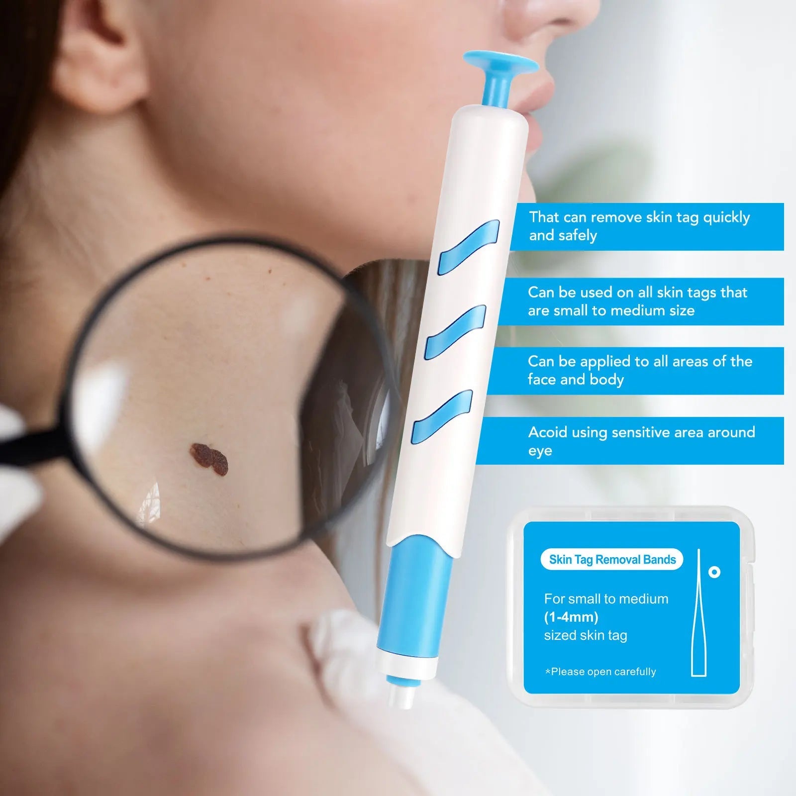 Home Use Painless Safe Skin Tag Mole Wart Spot Removal Equipment for Smooth Skin Wart Remover Eyelid Lifting Acne Treatment Pen - Ammpoure