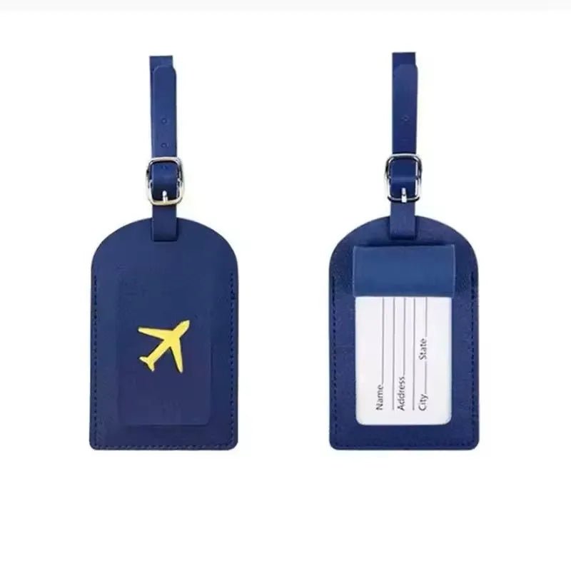 Hot Stamping Airplane Travel Luggage Tag Pu Leather Thickened Handbag Tag Passport Cover - Ammpoure