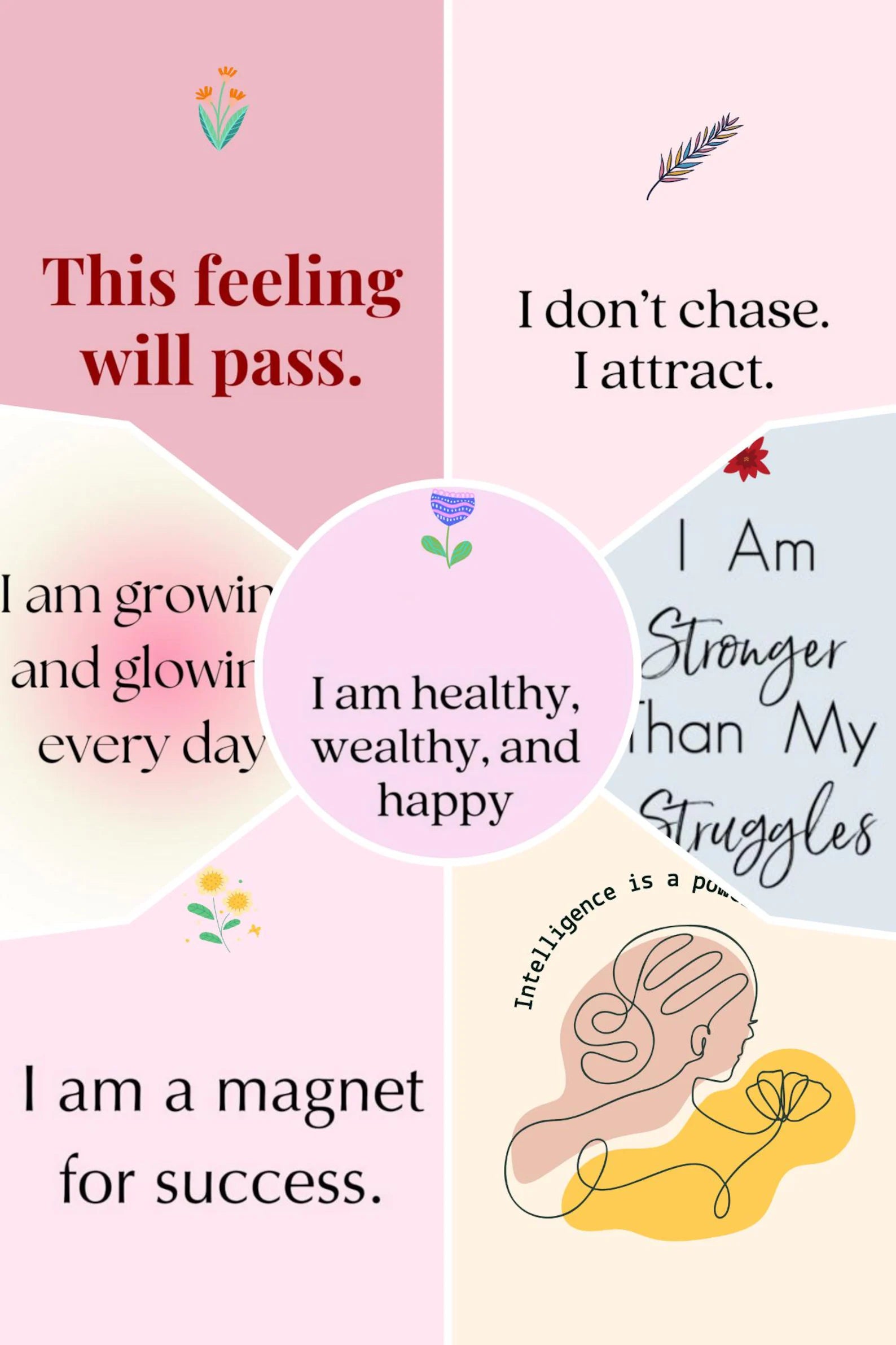 30 Printable Affirmation Cards for Self-Love, Motivation & Mindfulness – Digital Download, Positive Quote Cards