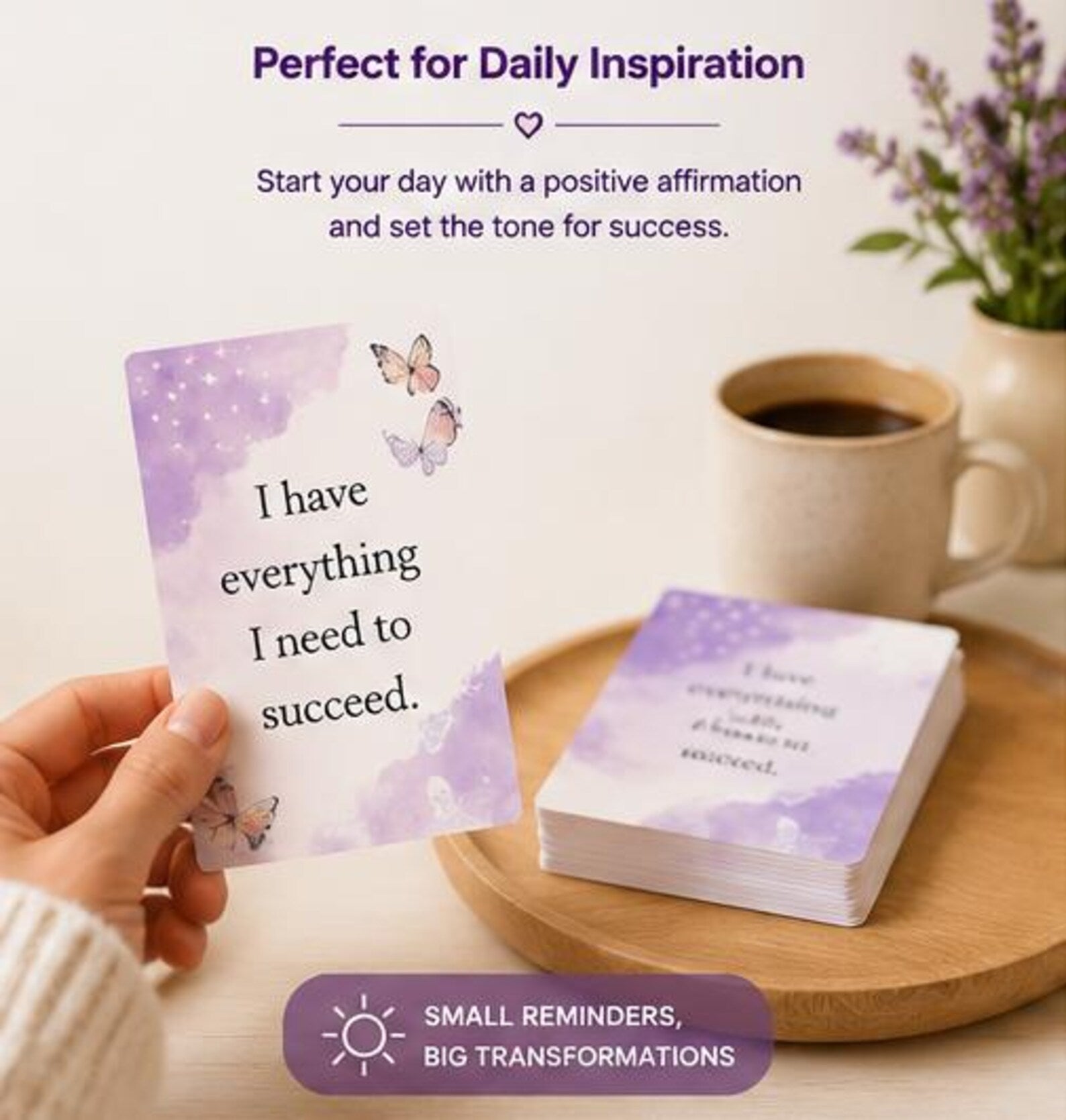 Printable Positive Affirmation Cards, Daily Inspiration Quotes, Mental Health Gift for Women, Journal & Planner Inserts, Digital PDF