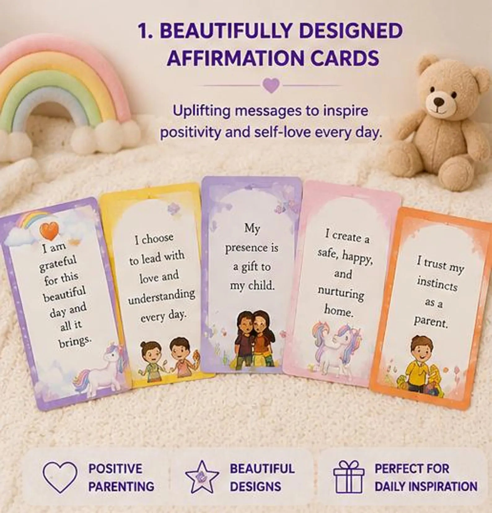 Self-Acceptance Affirmation Cards, Daily Self-Compassion, Authenticity Quotes (PDF)