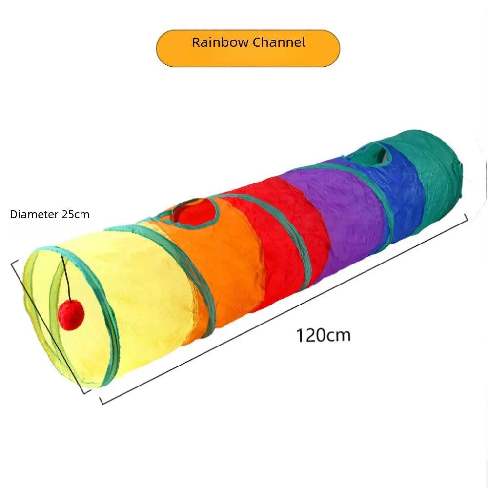 Interactive Pet Toy Rainbow Cat Tunnel Playground Cats Dogs Running Track Rolling Dragon Tunnel Pet Supplies - Ammpoure Wellbeing