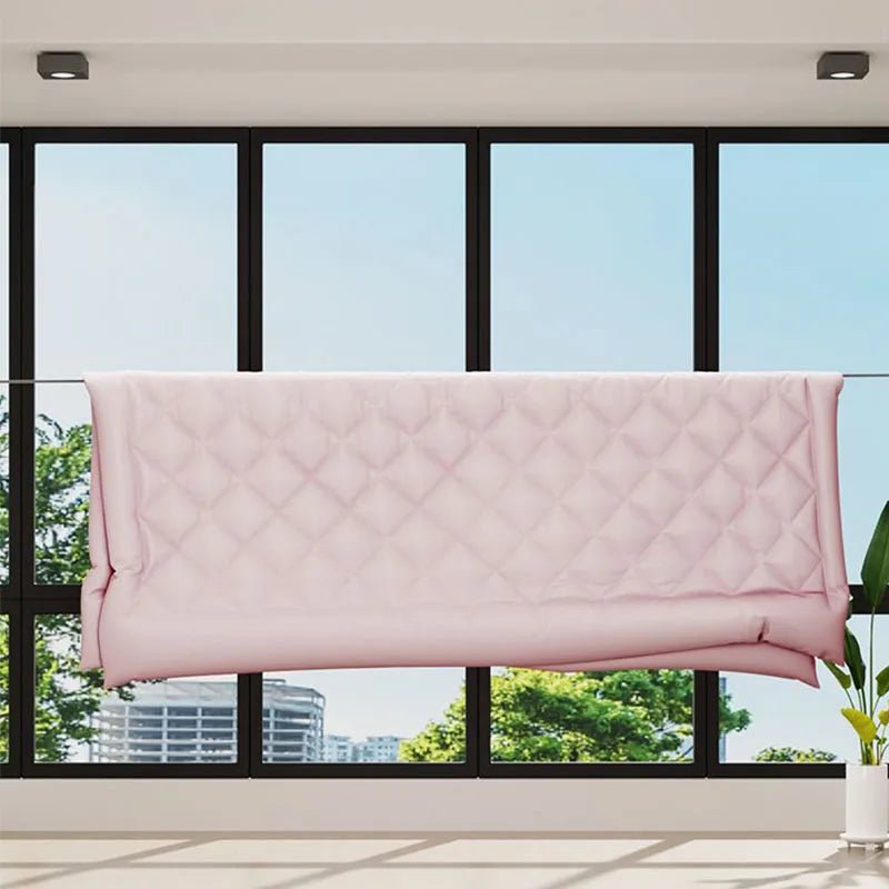 Invisible Clothesline Indoor Without Hole - Punching Shrinkage Wire Clothes Drying Artifact Bathroom Balcony Telescopic Hanging - Ammpoure