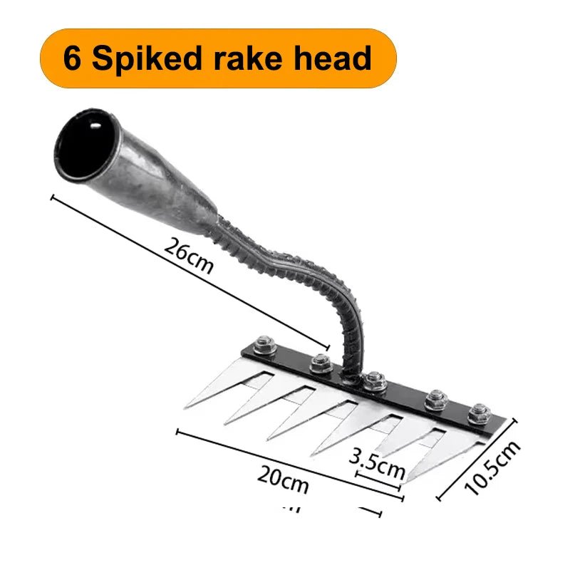 Iron Gardening Hoe Weeding Rake Farm Tool Grasping Raking Loosening Soil Nail Rake Tool Artifact Harrow Farm Tool - Ammpoure