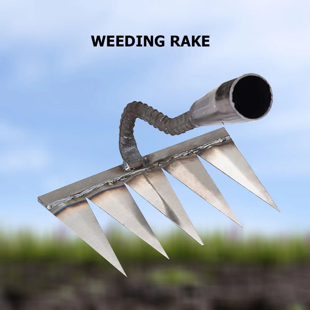 Iron Gardening Hoe Weeding Rake Farm Tool Grasping Raking Loosening Soil Nail Rake Tool Artifact Harrow Farm Tool - Ammpoure
