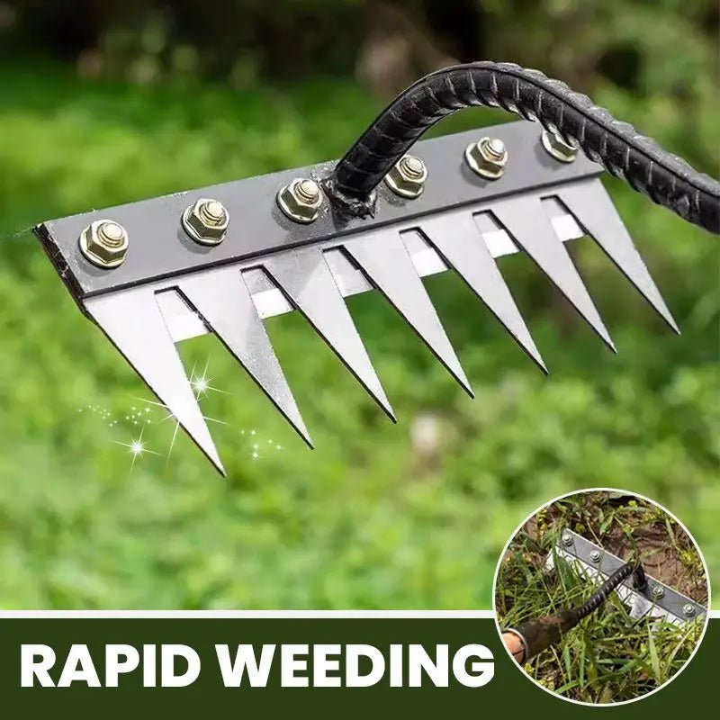 Iron Gardening Hoe Weeding Rake Farm Tool Grasping Raking Loosening Soil Nail Rake Tool Artifact Harrow Farm Tool - Ammpoure