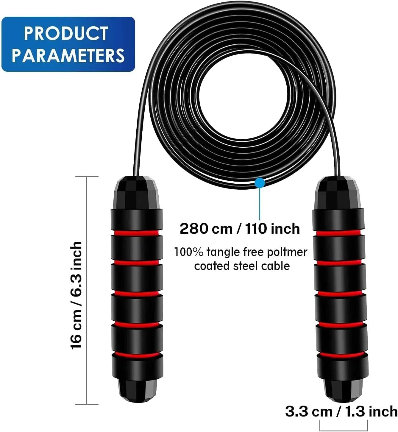 Jump Rope Tangle - Free Rapid Speed Jumping Rope Cable for Women Men and Kids Adjustable Steel Jump Rope - Ammpoure