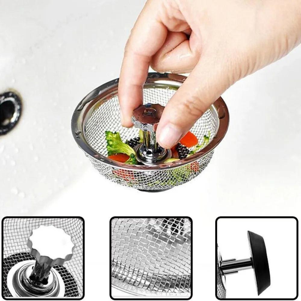 Kitchen Water Sink Filter Sink Mesh Strainer Kitchen Stainless Steel Sink Strainer Bathroom Floor Drain Cover Cleaning Tools - Ammpoure Wellbeing