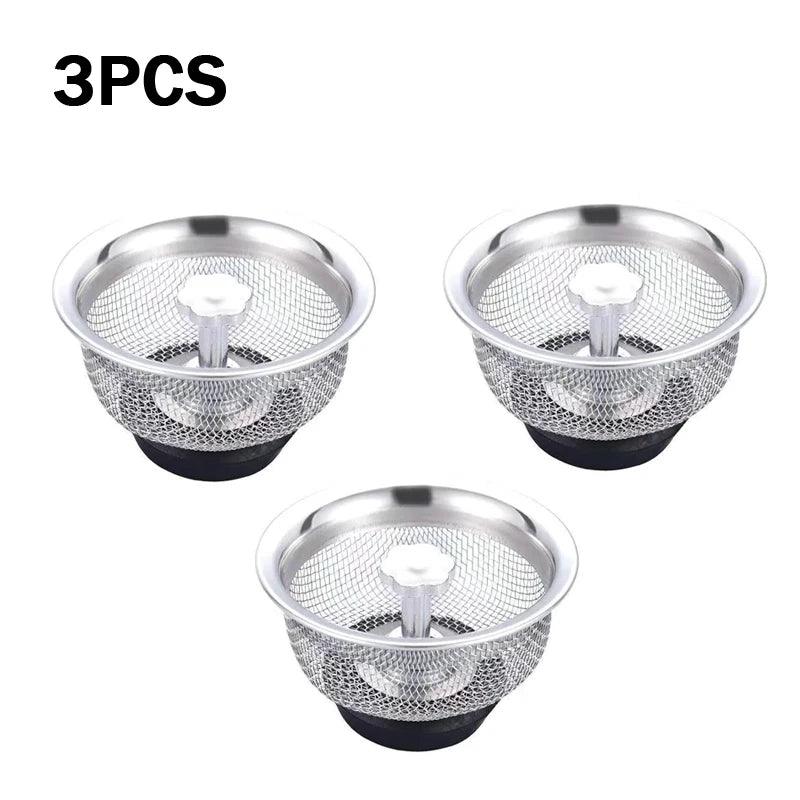 Kitchen Water Sink Filter Sink Mesh Strainer Kitchen Stainless Steel Sink Strainer Bathroom Floor Drain Cover Cleaning Tools - Ammpoure Wellbeing