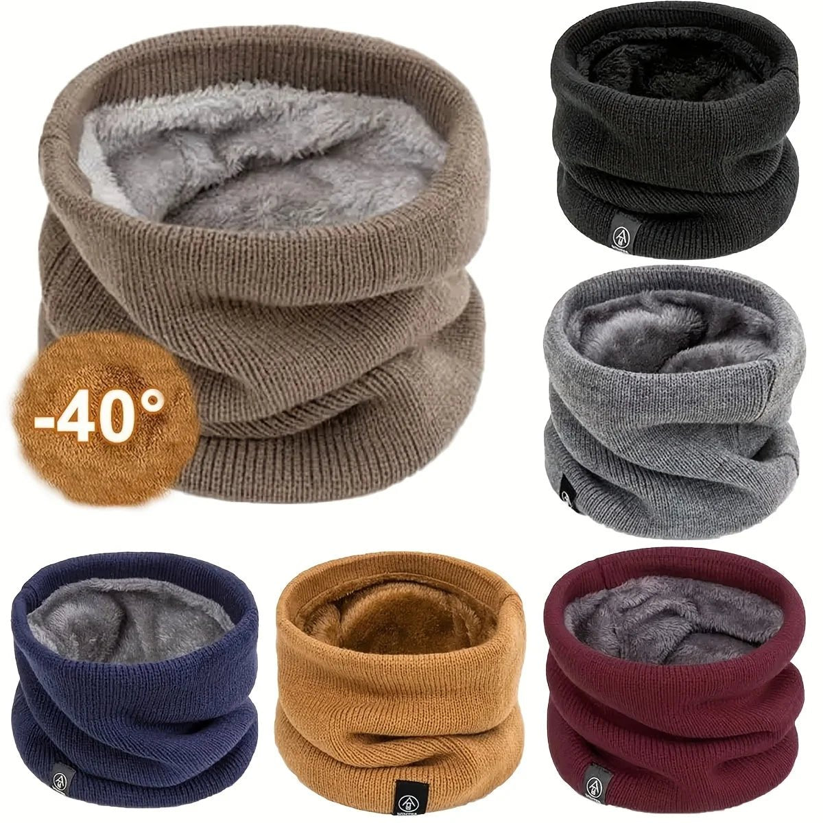Knitted Neck Warmer Sports Scarf Fashion Soft Women Men Face Cover Winter Skating Running Hiking Scarves Thick Cold - proof Collar - Ammpoure