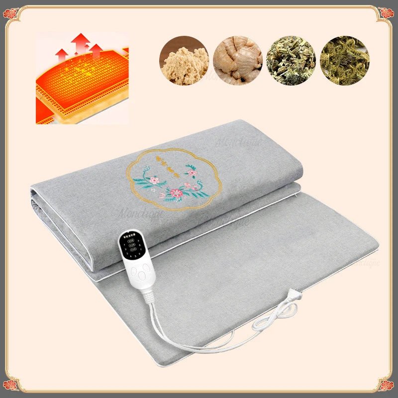 Large Area Moxibustion Massage Mat Electric Heating Blanket Hot Compress Back Waist Household Physical Therapy Acupressure Pads - Ammpoure
