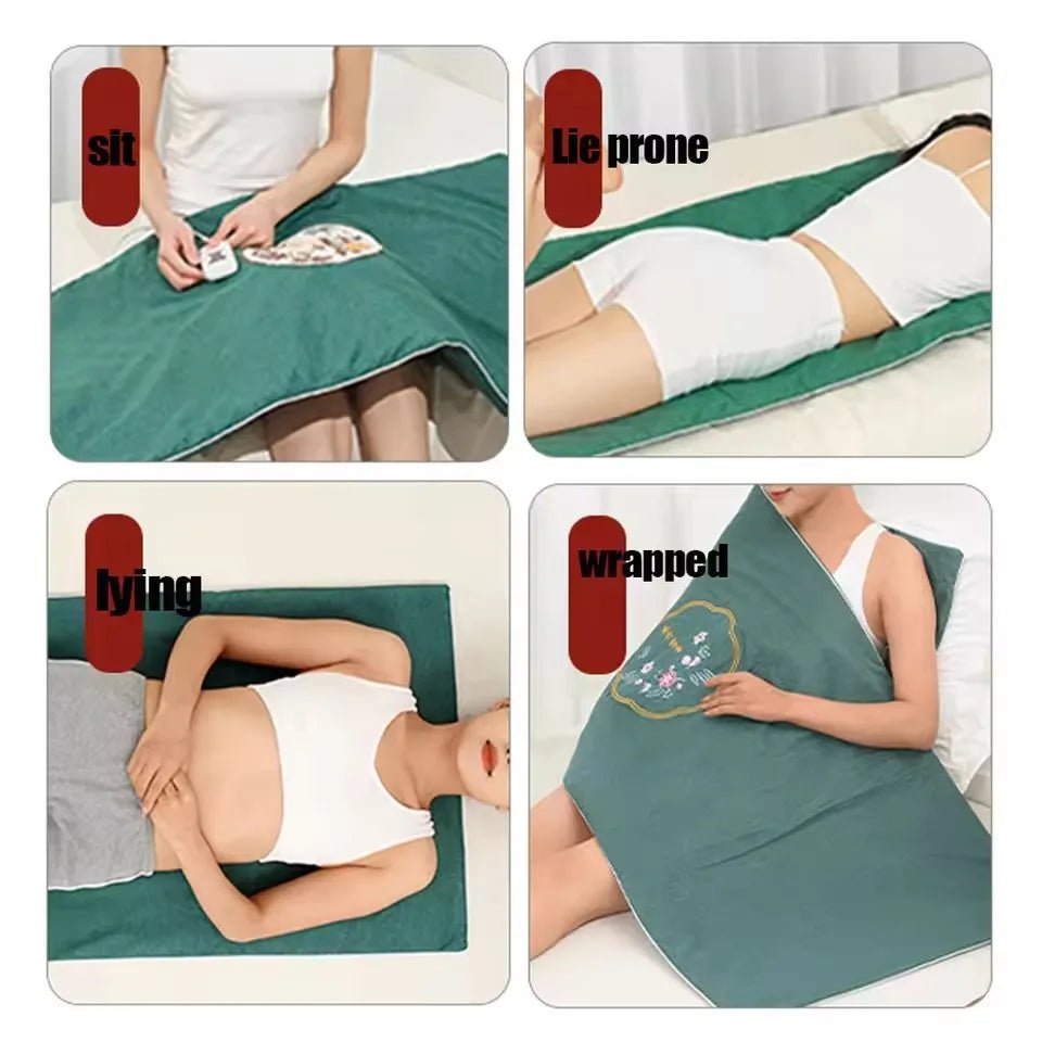 Large Area Moxibustion Massage Mat Electric Heating Blanket Hot Compress Back Waist Household Physical Therapy Acupressure Pads - Ammpoure