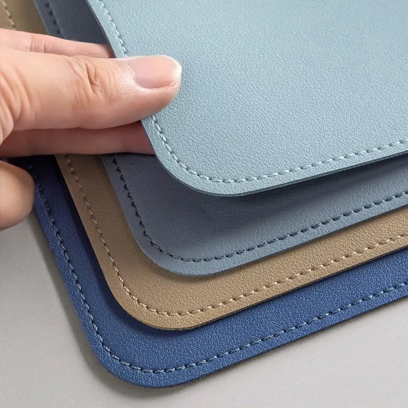 Leather Desk Pad Protector USA Large Mouse Pad & Office Desk Mat, Non-Slip PU Suede Leather Desk Blotter with Stitched Edges - Ammpoure