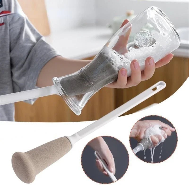 Long Handle Sponge Brush Kitchen Cleaning Supplies Bottle Cleaning Brush Cups Beers Jugs Cleaned Kitchen Tool - Ammpoure