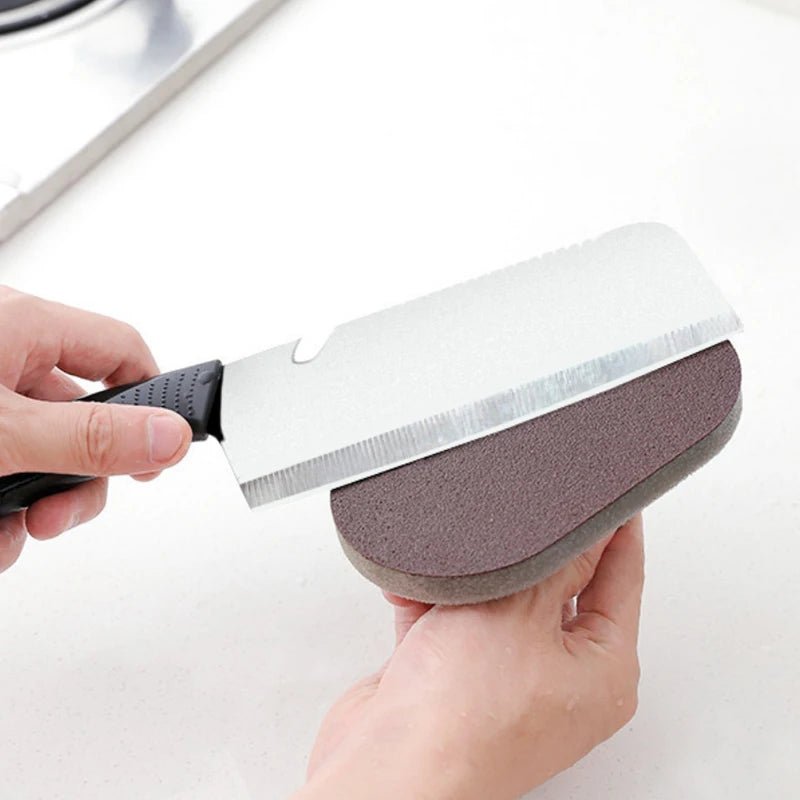 Magic Emery Sponge Brush Wipe Eraser Cleaner Kitchen Bath Rust Strong Decontamination Cleaning Tools With Handle Household Tools - Ammpoure