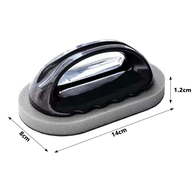 Magic Emery Sponge Brush Wipe Eraser Cleaner Kitchen Bath Rust Strong Decontamination Cleaning Tools With Handle Household Tools - Ammpoure