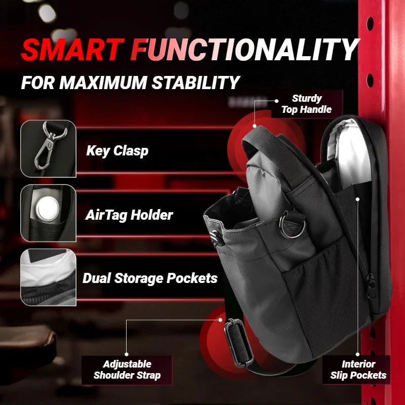 Magnetic Gym Bag For Phone Water Bottle Portable Fitness Storage Sports Accessories Large Capacity Carrier - Ammpoure