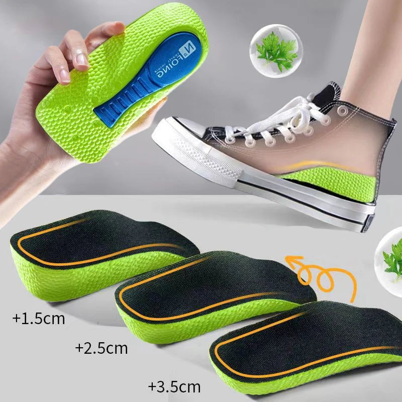 Memory Foam Height Increase Insoles for Men Women Shoes Flat Feet Arch Support Orthopedic Insoles Sneakers Heel Lift Shoe Pads - Ammpoure Wellbeing