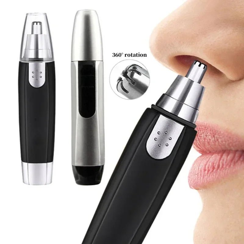 Men Ear Nose Hair Trimmer Nose Clippers Painless Portable Nose Trimmers Pocket Size Beard Trimmer Waterproof for Easy Cleansing - Ammpoure