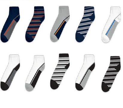 Men's Striped Trainer Socks – Assorted 5-Pack (UK Sizes 7-11) - Ammpoure