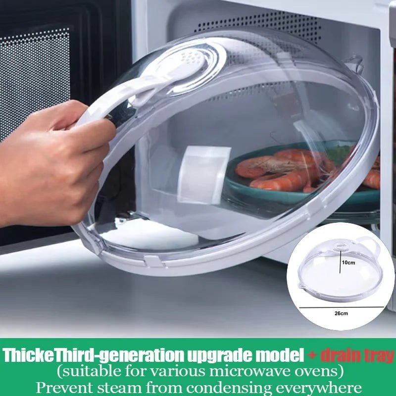 Microwave Splash Cover High Temperature Resistant Microwave Guard Lid Transparent Food Heating Cover Steam Kitchen Accessories - Ammpoure
