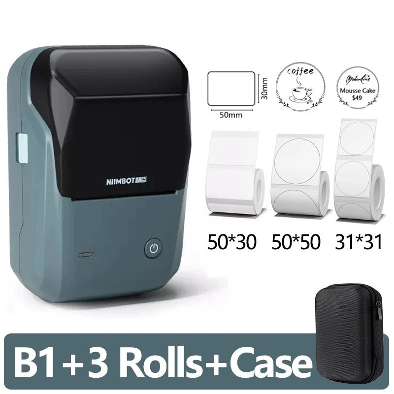Mini Label Thermal Printer Niimbot B1 Portable Self - Adhesive Printer For Stickers Round Labels Rolls UV Tag Bluetooth Printer - Ammpoure Wellbeing