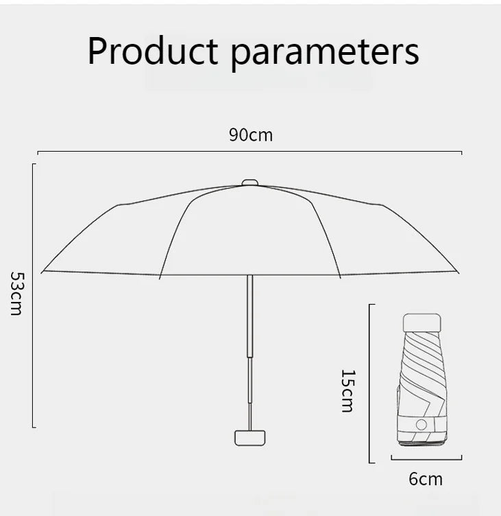 Mini Sun Umbrella, Protective and UV Resistant, Rain Or Shine - Ammpoure