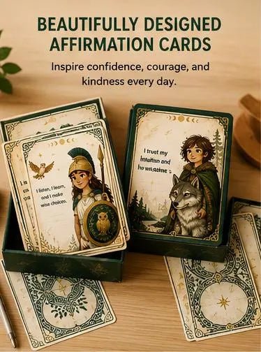 Mythic Legends Kids Affirmation Cards, European Folklore, Brave Knight, Fairy Tale Deck (PDF) - Ammpoure
