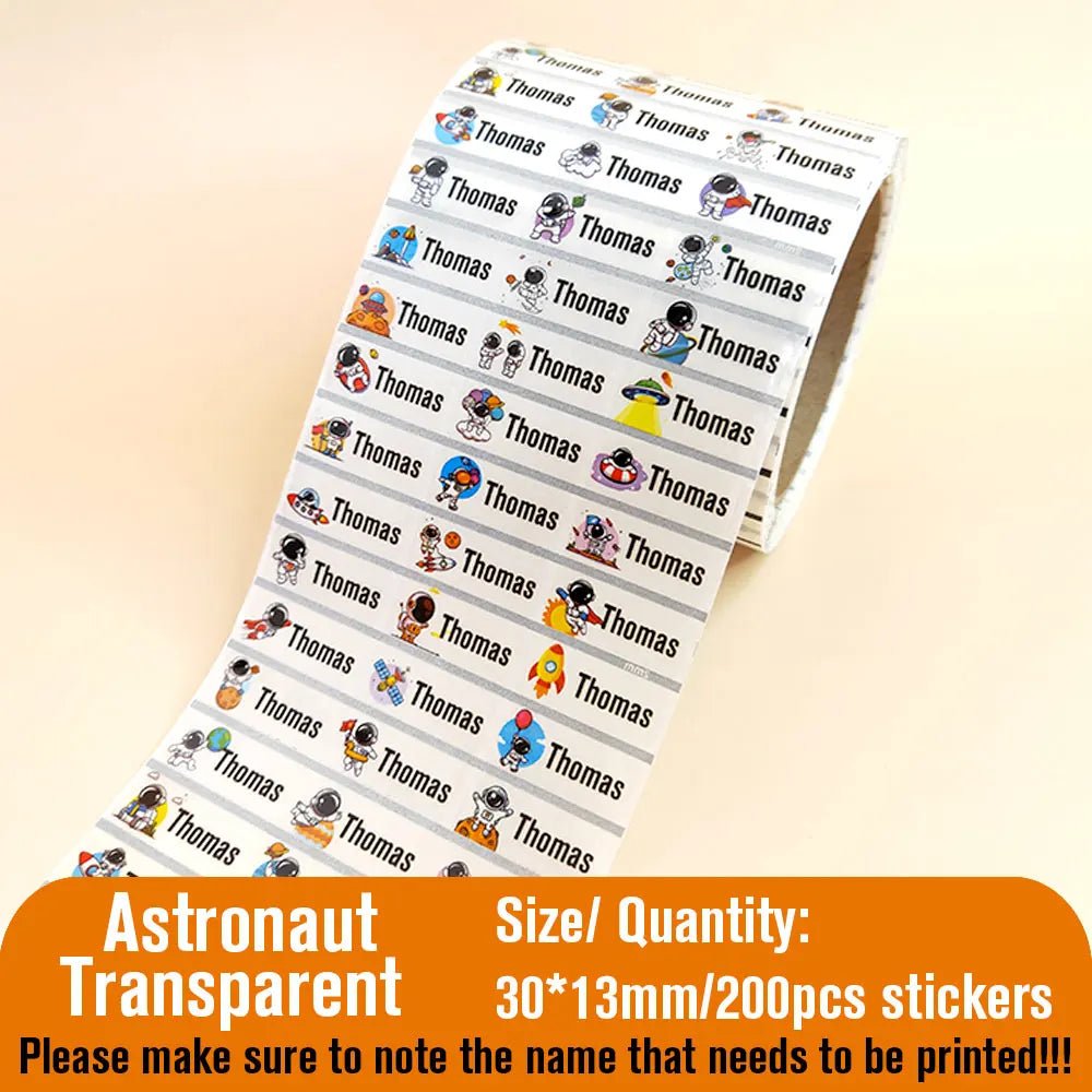 Name Tag Sticker Custom Waterproof Kawaii Stickers Decals Personalized First Name Label for Children School Stationery Bottle - Ammpoure Wellbeing