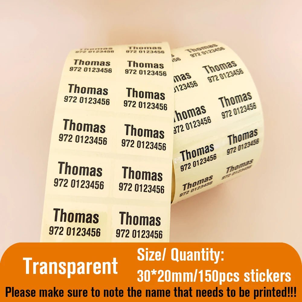 Name Tag Sticker Custom Waterproof Kawaii Stickers Decals Personalized First Name Label for Children School Stationery Bottle - Ammpoure Wellbeing