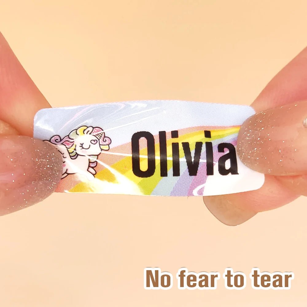 Name Tag Sticker Custom Waterproof Kawaii Stickers Decals Personalized First Name Label for Children School Stationery Bottle - Ammpoure Wellbeing