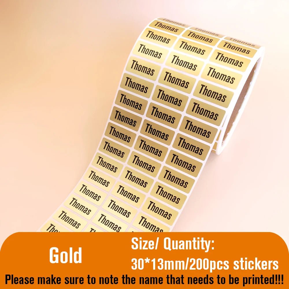 Name Tag Sticker Custom Waterproof Kawaii Stickers Decals Personalized First Name Label for Children School Stationery Bottle - Ammpoure Wellbeing