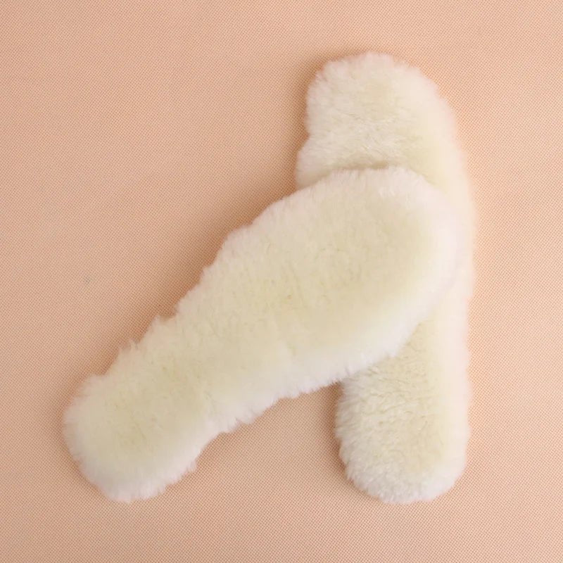 Natural Sheepskin Insoles Winter Real Fur Wool insoles Men Women Warm Soft Thick warm Cashmere Snow Boots Shoe Pad - Ammpoure Wellbeing