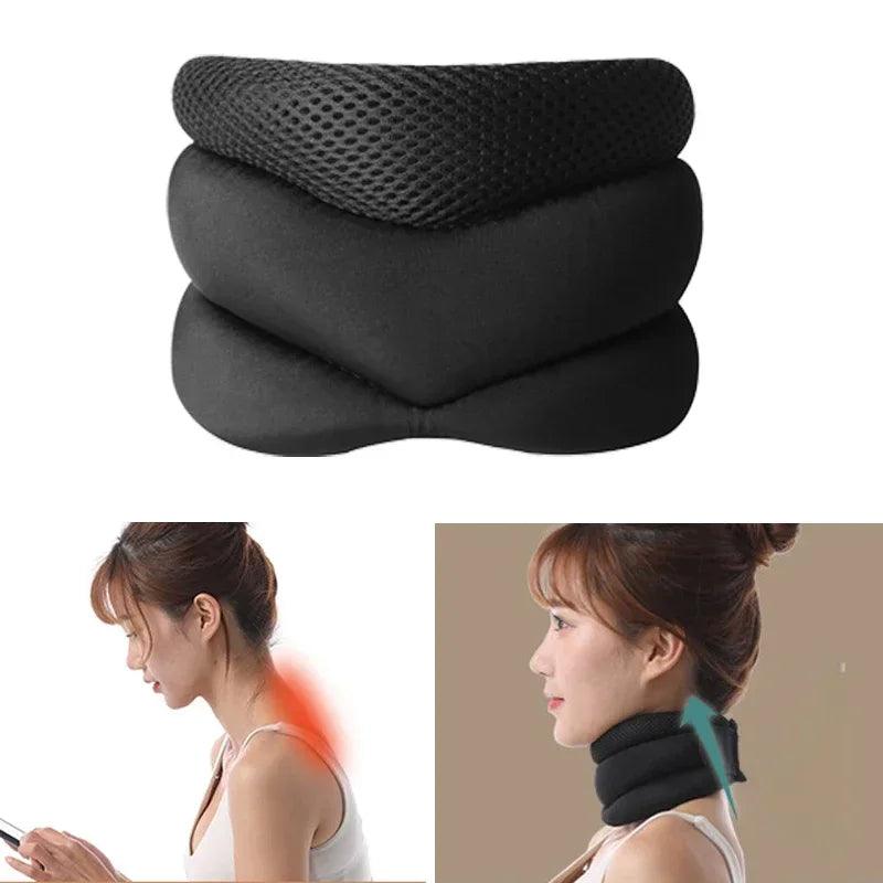 Neck Support Cervical Brace Adjustable Cervical Collar Soft Durable Foam for Relieve Cervical Pain Airplane Travel Nap Health - Ammpoure Wellbeing