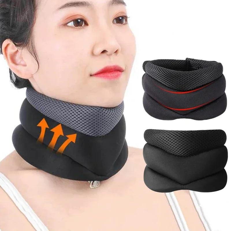 Neck Support Cervical Brace Adjustable Cervical Collar Soft Durable Foam for Relieve Cervical Pain Airplane Travel Nap Health - Ammpoure Wellbeing