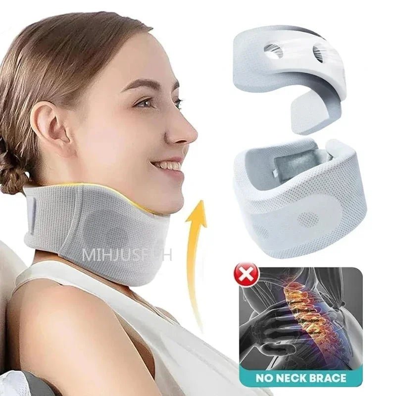 Neck Support Cervical Pillow Adjustable Soft Sponge Durable Foam for Relieve Cervical Pain Airplane Travel Nap Health - Ammpoure