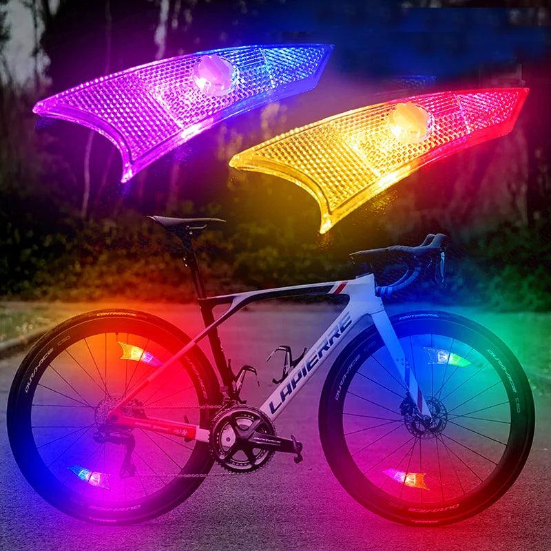 New Bicycle Spoke Lights Induction Colorful Bike Light Safety Warning Light Road Bike Motorcycle Car Cycling Accessories - Ammpoure Wellbeing