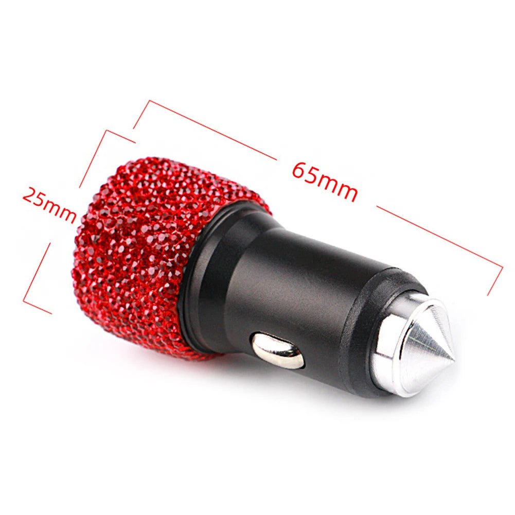 New Bling USB Car Charger 5V 2.1A Dual Port Fast Adapter Pink Car Decor Car Styling Diamond Car Accessories Interior for Woman - Ammpoure Wellbeing