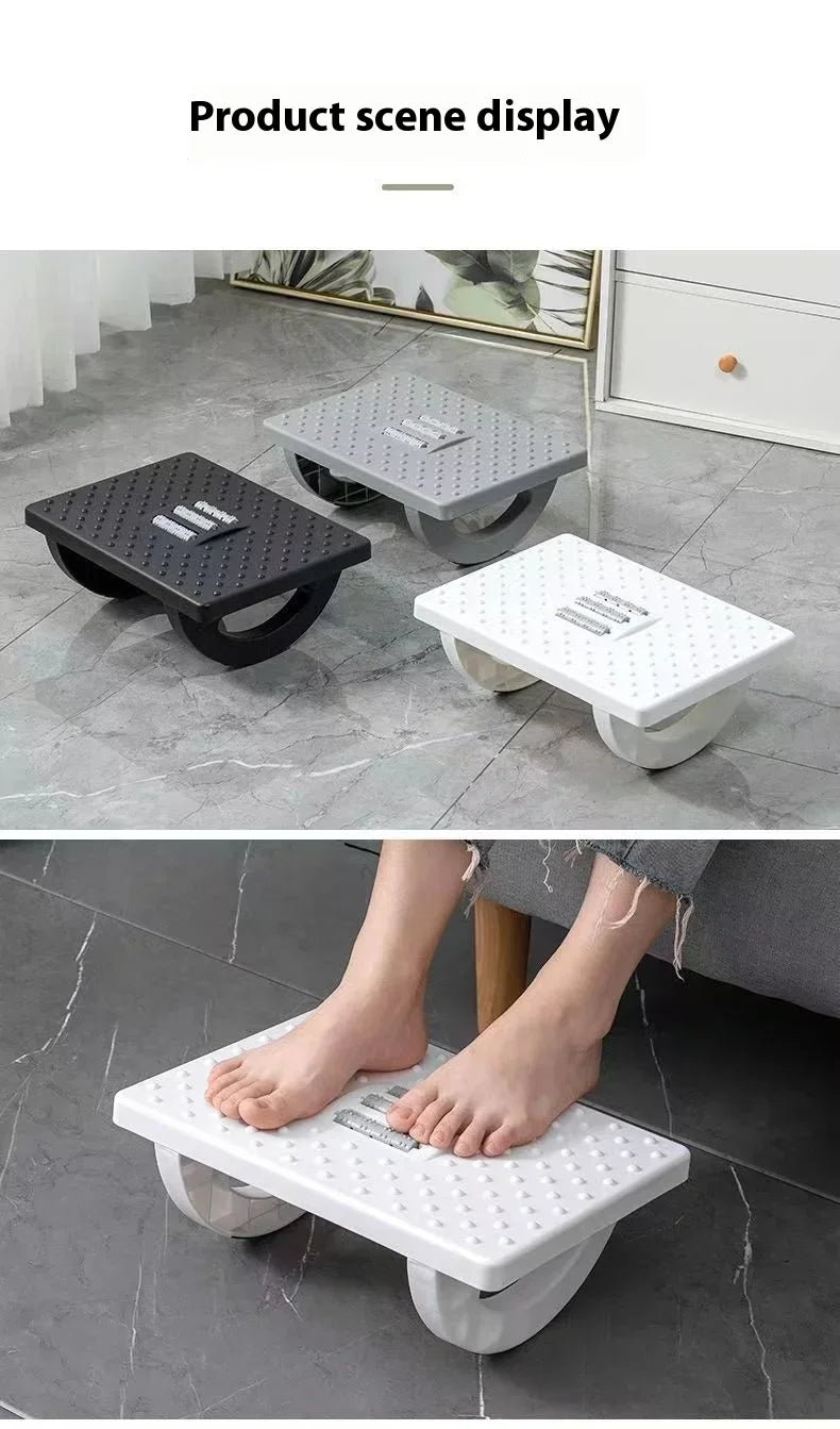 New Portability Foot Rest Under Desk Footrest Ergonomic Foot Stool With Massage Rollers Foot Rest For Home Office Work - Ammpoure