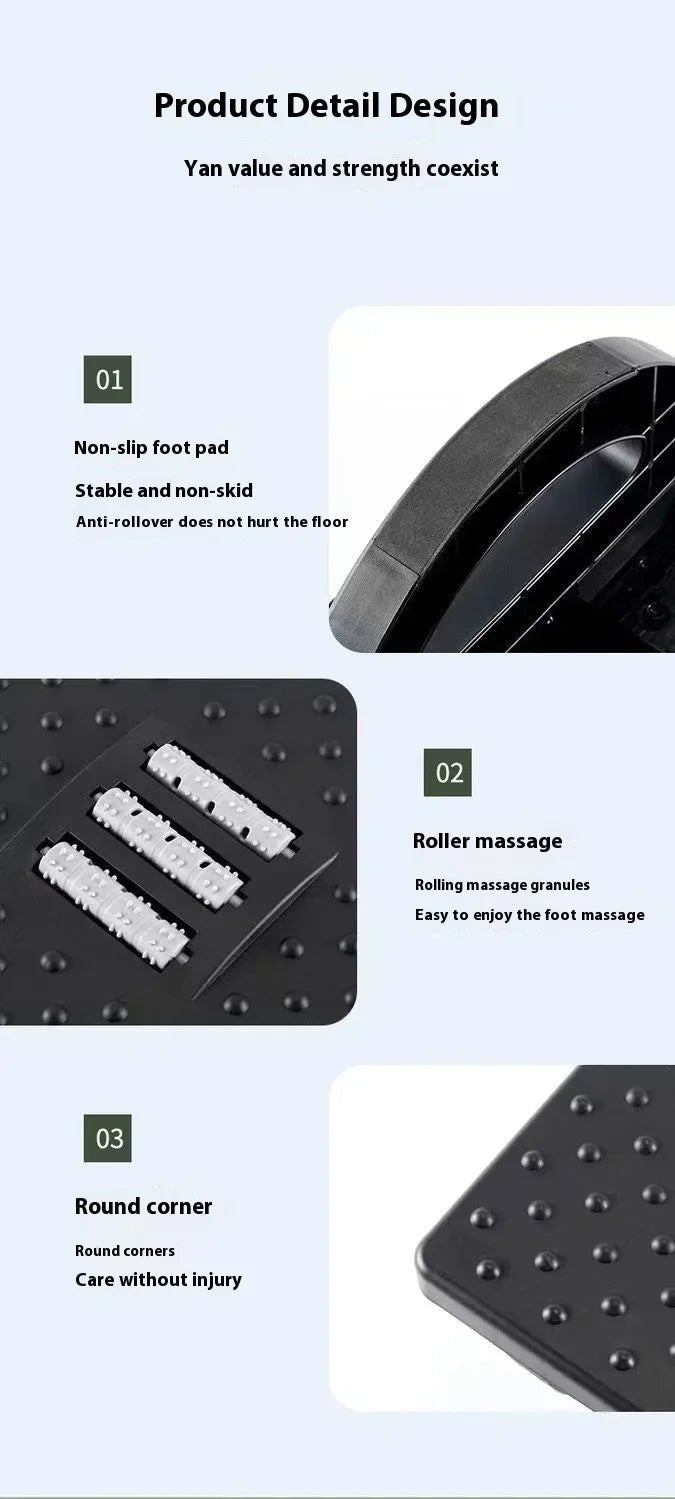 New Portability Foot Rest Under Desk Footrest Ergonomic Foot Stool With Massage Rollers Foot Rest For Home Office Work - Ammpoure