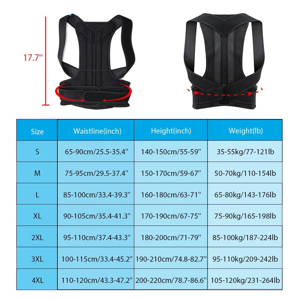 New Upper Back Posture Corrector Posture Clavicle Support Corrector Back Straight Shoulders Brace Strap Correctpor - Ammpoure