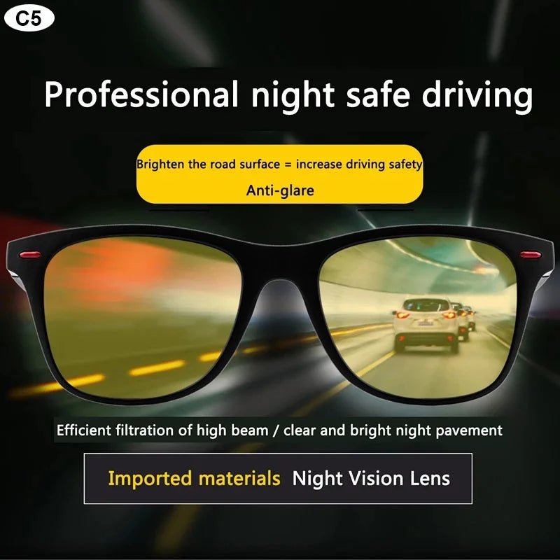 Night Vision Glasses PC Frame Polarized Sunglasses Men Outdoor Sport Sun Glasses Day Night Vision Driver Night Glasses Goggles - Ammpoure
