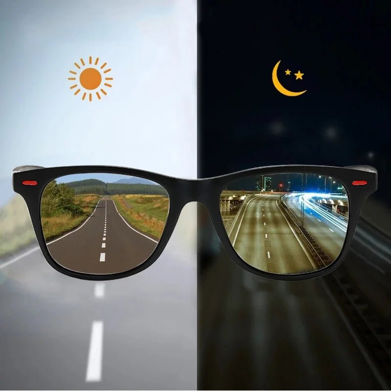 Night Vision Glasses PC Frame Polarized Sunglasses Men Outdoor Sport Sun Glasses Day Night Vision Driver Night Glasses Goggles - Ammpoure