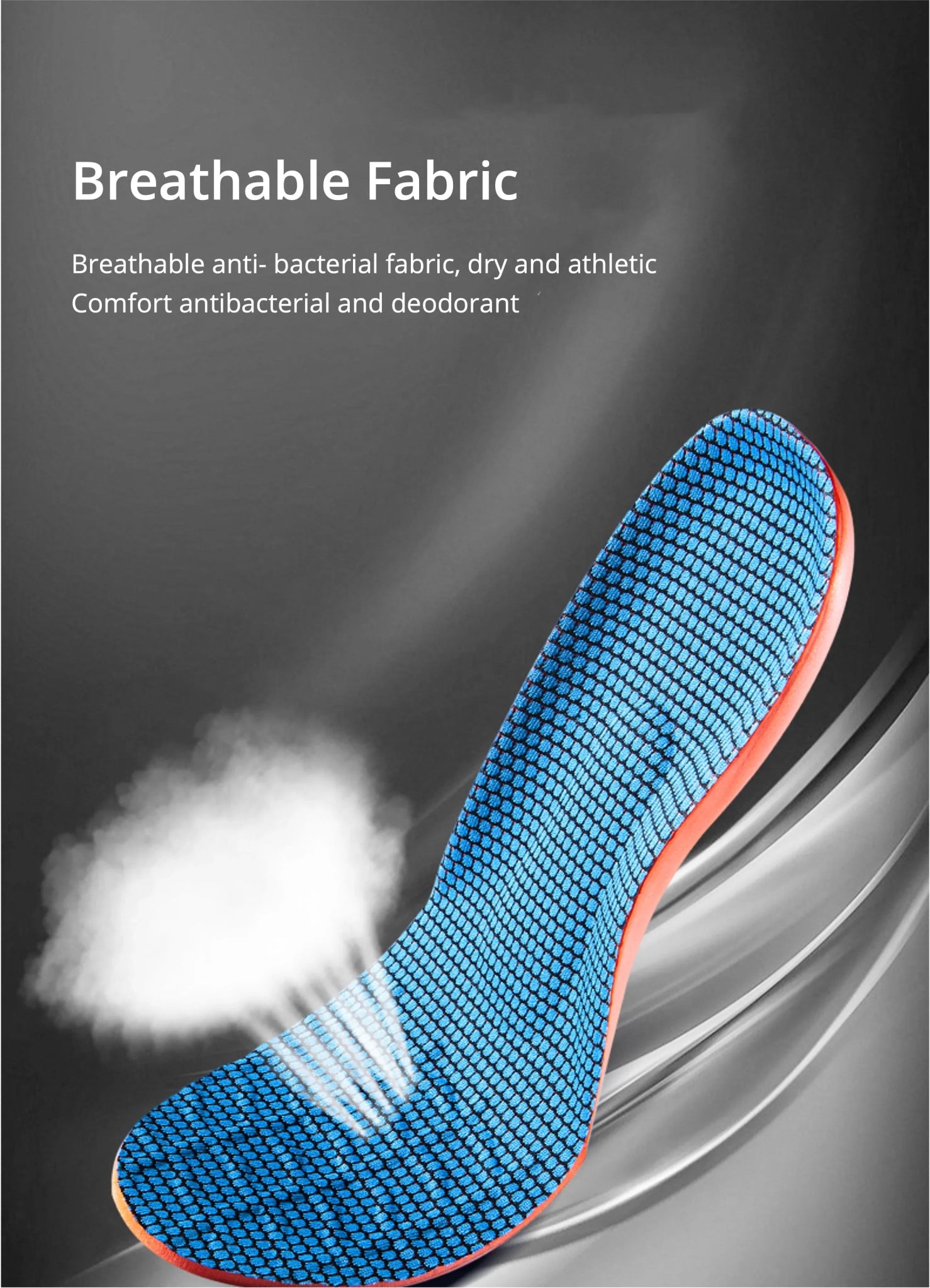 Orthopedic Sports Elasticity Insoles For Shoes Sole Unisex Technology Shock Absorption Breathable Running Insoles - Ammpoure