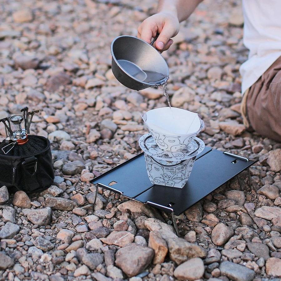 Outdoor Folding Tableware Portable Ultra - light Bowl Plate Coffee Filter Funnel Cup Multi - purpose Combination Tableware - Ammpoure Wellbeing