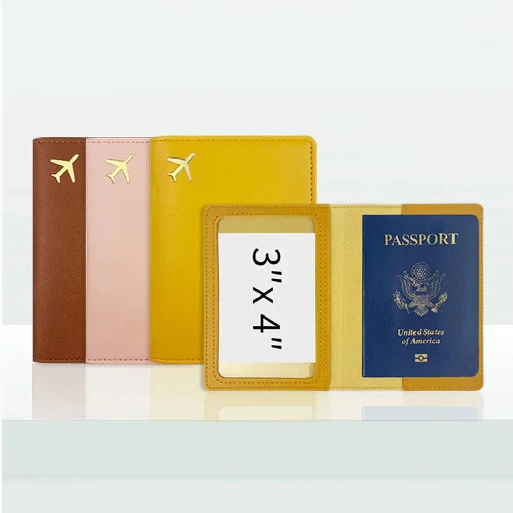 Passport Holder Case for Men Women Unisex Gold Airplane Travel Accessory Cover Lightweight Waterproof Rfid Blocking Slim Holder - Ammpoure