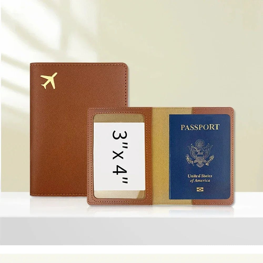 Passport Holder Case for Men Women Unisex Gold Airplane Travel Accessory Cover Lightweight Waterproof Rfid Blocking Slim Holder - Ammpoure