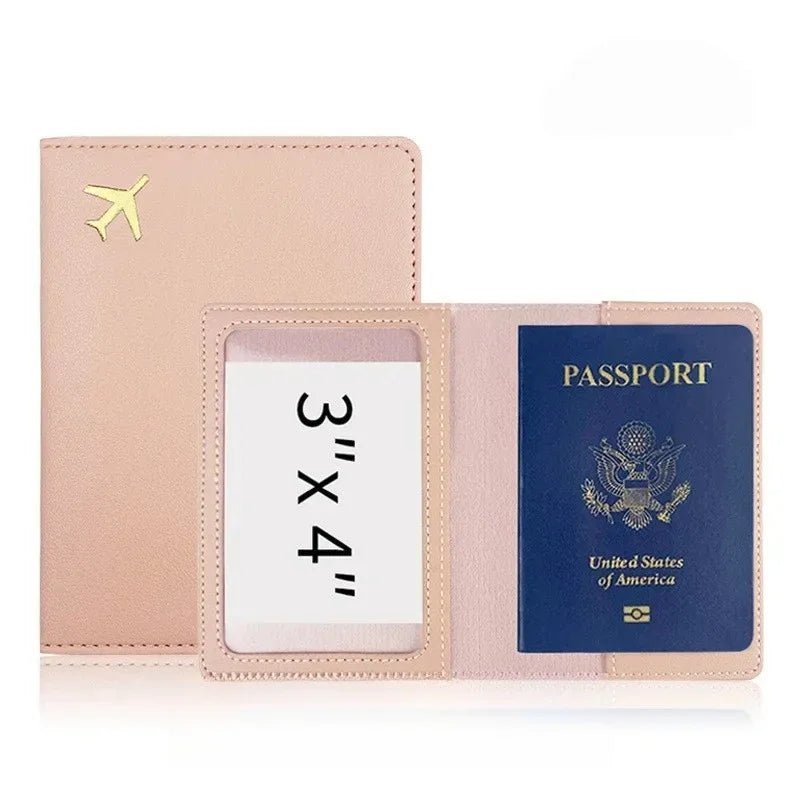 Passport Holder Case for Men Women Unisex Gold Airplane Travel Accessory Cover Lightweight Waterproof Rfid Blocking Slim Holder - Ammpoure